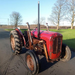 red vintage tractor